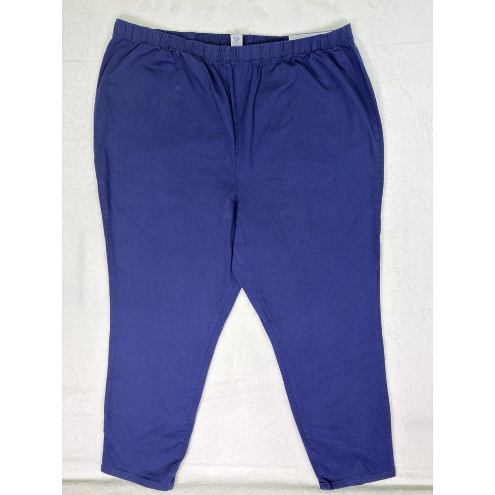 New Everyday Fit By Catherines Pants Womens 3X Blue Navy Tapered Pull On